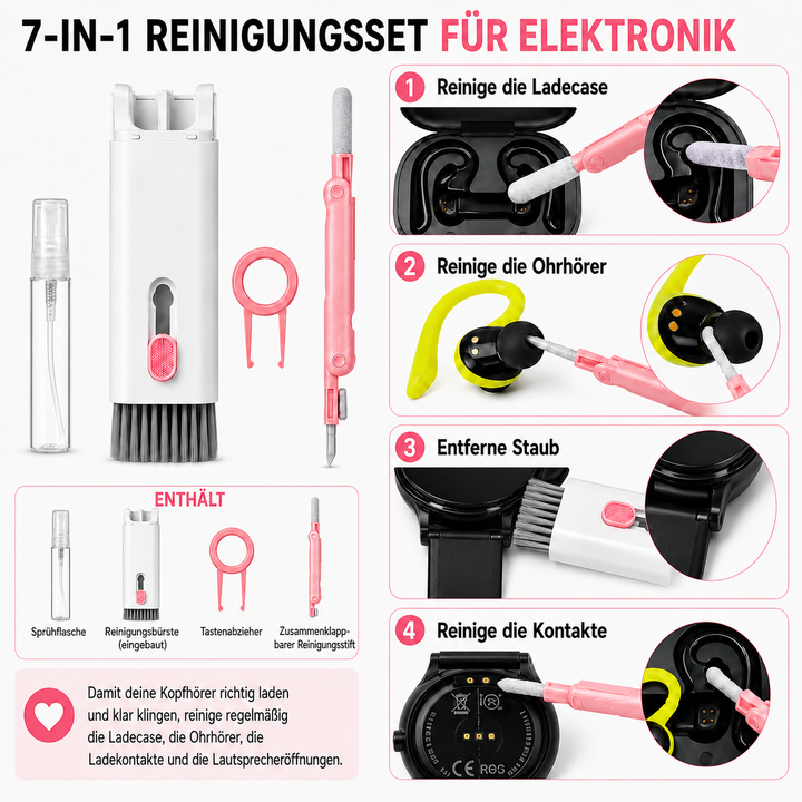 7-in-1-Reinigungsset für Elektronik